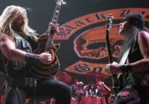 Guitarist/Vocalist Zakk Wylde of Black Label Society performs in concert August 22^ 2002 at the Pepsi Center in Denver^ CO.