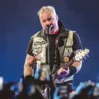 James Hetfield of Metallica performs on stage at Lincoln Financial Field during the M72 World Tour. Philadelphia^ PA USA - May 25^ 2025