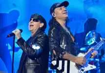Scorpions during concert in the Kyiv Sports Palace within the world tour 50th Anniversary KIEV^ UKRAINE February 19^ 2016