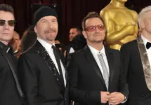 U2 with Bono & The Edge at the 86th Annual Academy Awards at the Hollywood & Highland Theatre^ Hollywood. LOS ANGELES^ CA - MARCH 2^ 2014