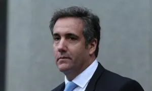 Donald Trump's ex-attorney Michael Cohen leaves federal court in Lower Manhattan after hearing. NEW YORK CITY - APRIL 16 2018