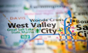 West Valley City. Utah. USA as seen on map