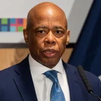 Mayor Eric Adams speaks during at NYC Health + Hospitals - Elmhurst hospital New York^ NY - March 14^ 2025