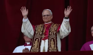 Pope Leo XIV -- American Cardinal Robert Francis Prevost -- is the successor to Pope Francis. He is shown on the central balcony of St. Peter's Basilica in Rome^ Italy; 5/8/2025