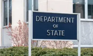The U.S. Department of State building exterior and sign. Washington^ D.C.^ USA - February 3^ 2025