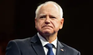 Governor of Minnesota Tim Walz attends the rally in Liacouras Center at Temple University in Philadelphia^ PA on August 6^ 2024