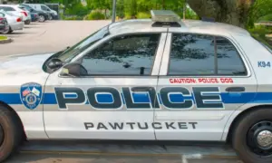 Pawtucket police Ford Crown Victoria police car in the police department^ Pawtucket^ Rhode Island^ USA. PAWTUCKET^ RI^ USA - AUG. 15 2024