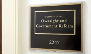 Sign at the entrance to a House Oversight Committee hearing room in Washington^ DC on July 18^ 2017. The House of Representatives is the lower chamber of the US Congress. WASHINGTON - JULY 18
