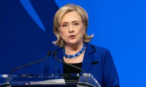 Hillary Rodham Clinton speaking at Clinton Global Initiative summit in New York on September 18^ 2023
