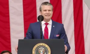 U.S. Secretary of Defense Peter Hegseth speaks at the National Memorial Day Observance at Arlington National Cemetery. ARLINGTON^ VA^ USA - May 26^ 2025