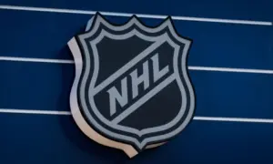 San Francisco^ CA - Sept 1 2025: The NHL Logo is seen on the facade of a building.