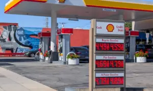 Gas prices at Shell station on Foothill Boulevard in Pasadena^ California - January 31^ 2026