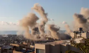 Smoke from multiple Israeli airstrikes on Beirut Southern Suburbs^ Lebanon amid Hezbollah-Israel conflict Beirut^ Lebanon 11 26 2024