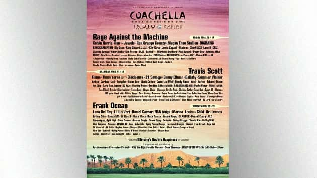 Coachella 2020 lineup announced: Rage Against the Machine, Travis Scott