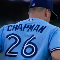 Toronto Blue Jays third baseman Matt Chapman jogs from the dugout during a game against Oakland Athletics at the Oakland Coliseum. July 5^ 2022