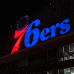 The exterior of the practice facility for the NBA Philadelphia 76ers. Camden^ New Jersey - July 19^ 2024