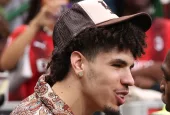 LaMelo Ball at soccer game (AC Milan vs Hellas Verona)^ Serie A Tim 2022-2023 day38 San Siro Stadium. Italy^ Milan^ june 3 2023