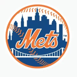 New York Mets. Sports editorial vector logo is printed on white paper.