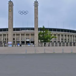 Berlin's Olympic Stadium was originally built for the 1936 Summer Olympics in Germany. It hosted the 2006 World Cup Final^ it has a capacity of 74000. Pictured on May 24th 2010