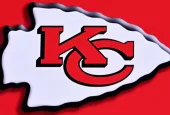 Kansas City Chiefs logo on red background