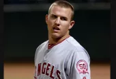 Los Angeles Angels' Mike Trout plays for the Scottsdale Scorpions in the Arizona Fall League on November 4^ 2011 in Phoenix^ AZ.