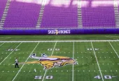 Interior view of U. S. Stadium in Minnesota^ SKOL Vikings MINNEAPOLIS^ MN -November 14 2018