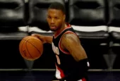 Damian Lillard point guard for the Portland Trailblazers at Talking Stick Resort Arena in Phoenix Arizona USA October 11^2017.