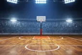 Basketball court on 3d illustration