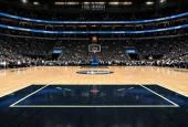 empty nba basketball court hd dynamic image court view