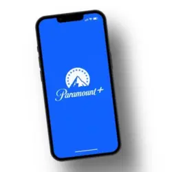 Paramount+ (Paramount Plus) streaming app on smartphone screen. White background.