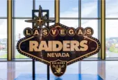 Las Vegas Raiders sign in the Resorts World casino JUN 28^ 2021