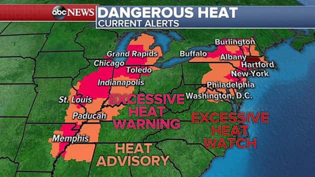 Temperatures near 100 degrees across Northeast as heat wave blazes on ...
