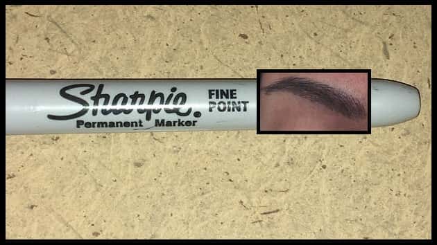 woman with messed up eyebrows