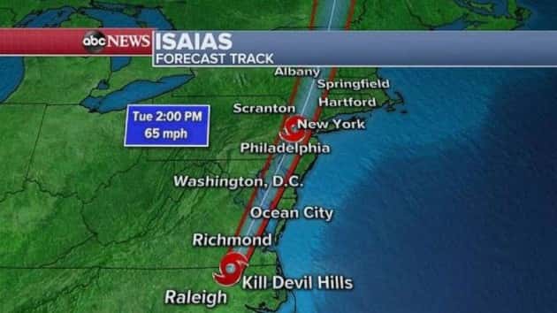 Tropical storm Isaias races up the East Coast with powerful winds ...