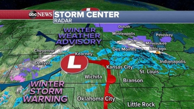 Storm in Central US to bring snow to parts of Midwest