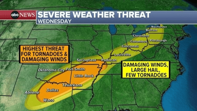 Multiple states under tornado watch as severe weather continues ...