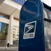 portland-or-usa-apr-18-2021-closeup-of-a-usps-mailbox-in-downtown-portland-oregon