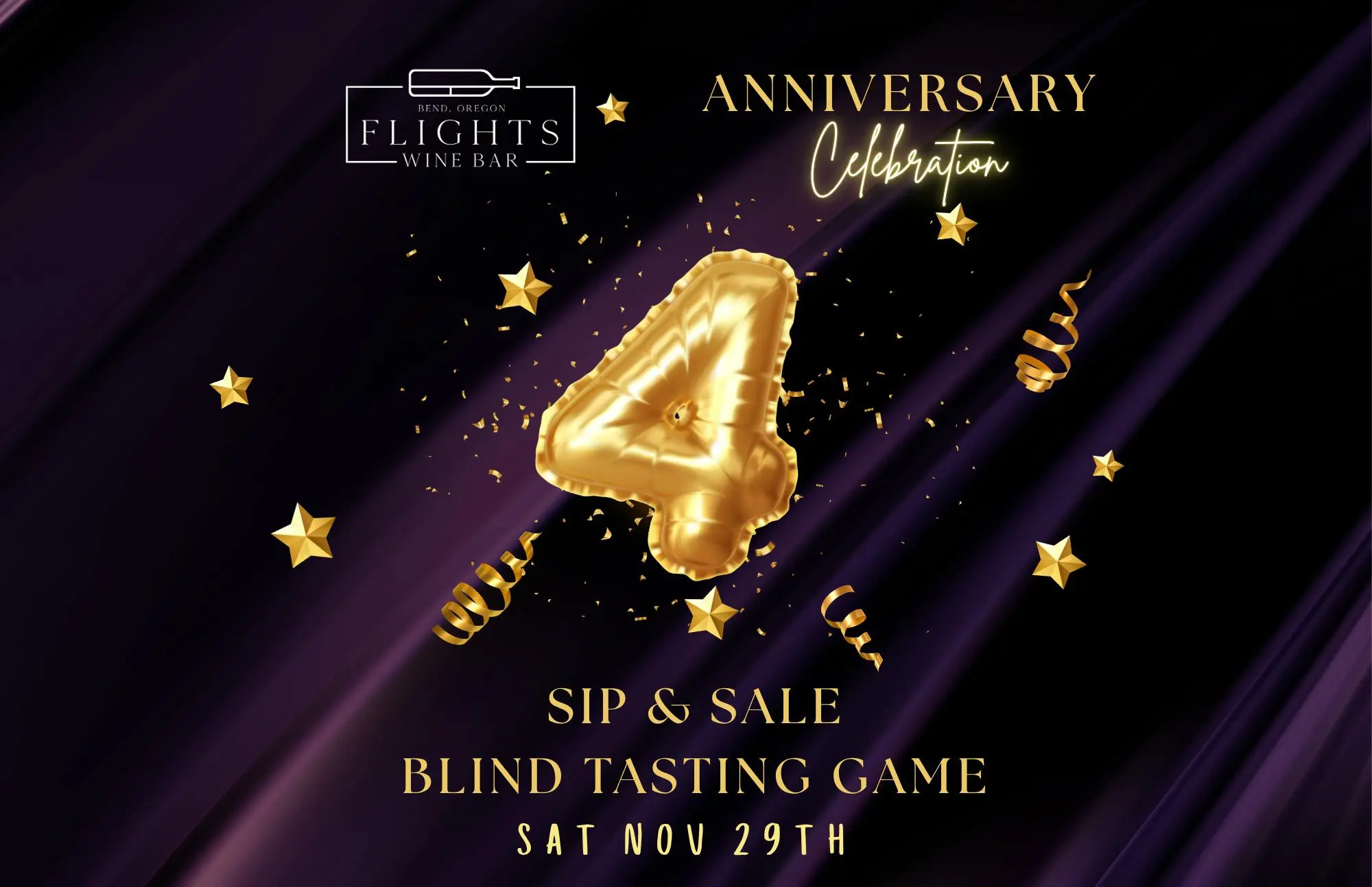 4th Anniversary Sip & Sale + Blind Tasting Game at Flights Wine Bar