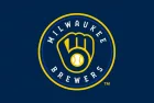 Milwaukee Brewers logo^ D.C. ^ MLB Team^ Major League Baseball^ with navy blue background