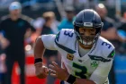 Russell WILSON (3) plays against the Carolina Panthers at Bank Of America Stadium in Charlotte^ NC.