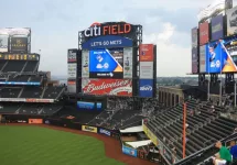 New York Mets feature a jumbo scoreboard and Pepsi Porch at brand new Citi Field on July 29^ 2009 in New York.