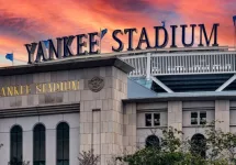 Entrance and sign at Yankee Stadium in the Bronx^ NY. January 3^ 2024