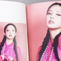 BlackPink BORN PINK 2nd Album photobook with Jennie on grey.