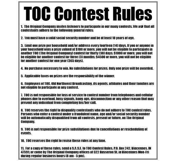 TOC Contest Rules
