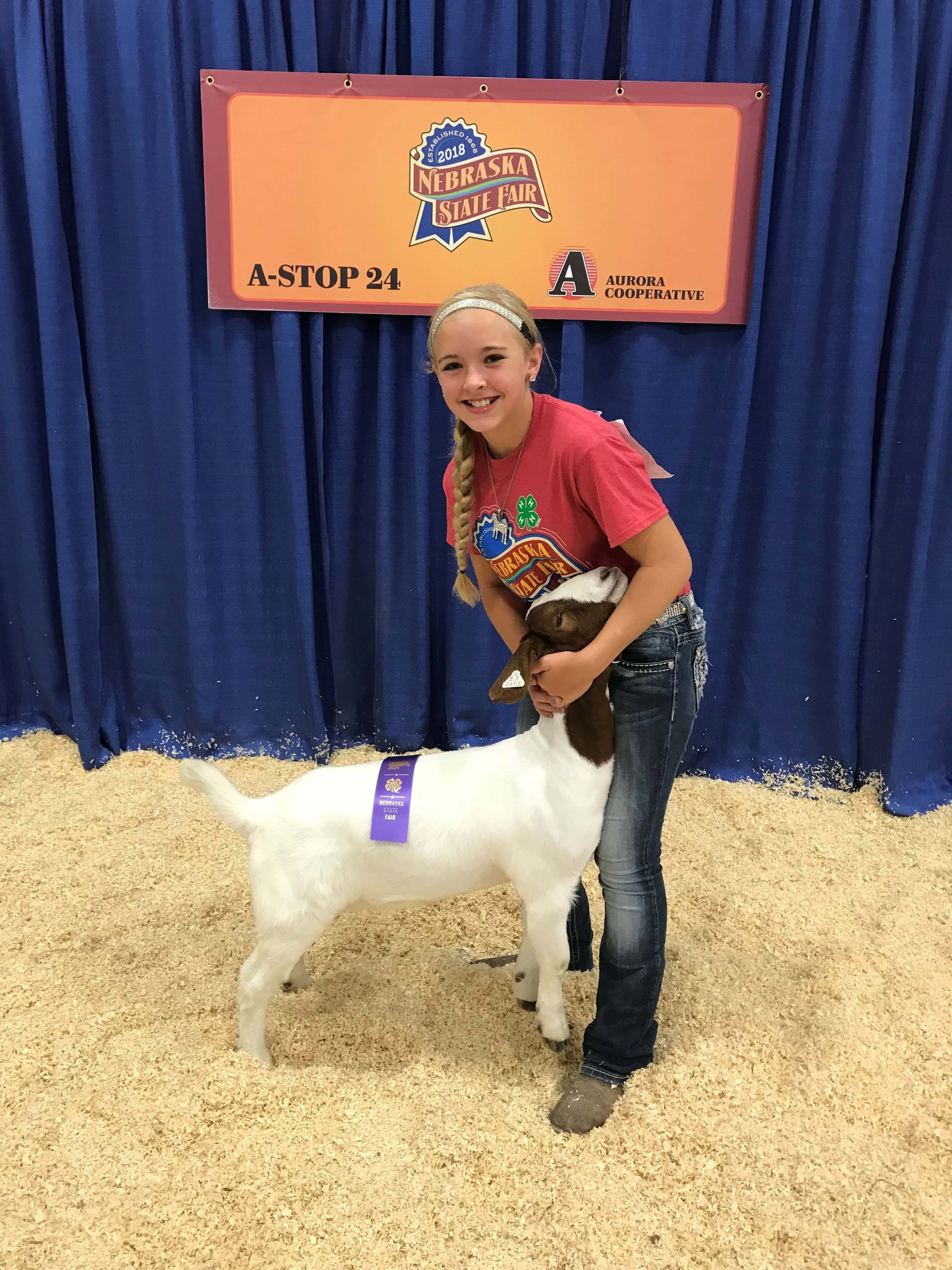 2018StateFairMeatGoatShowMiyaCarey KBRX 102.9 FM