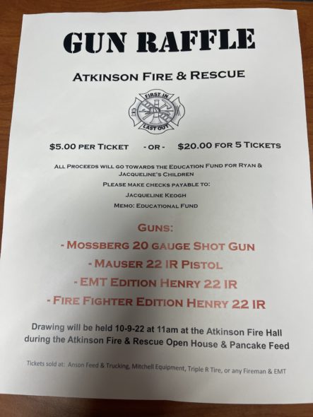 Atkinson Fire Rescue Gun Raffle Holt County Economic Development 
