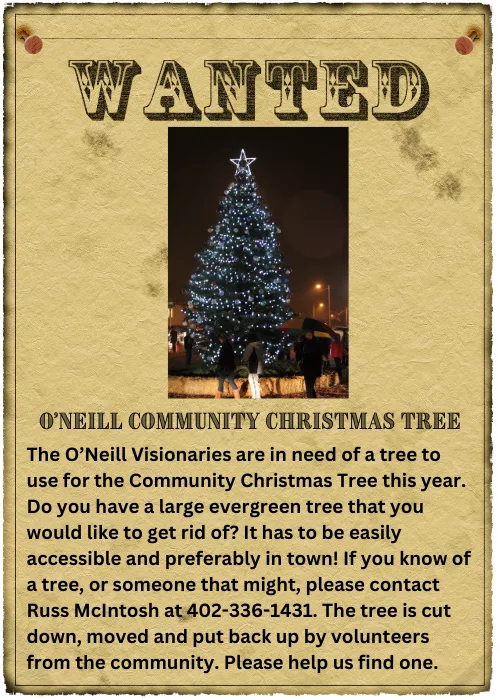 Wanted O'Neill Community Christmas Tree KBRX 102.9 FM