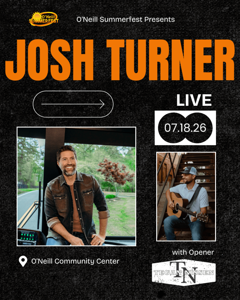 Josh Turner To Headline O'Neill Summerfest Concert July 18th