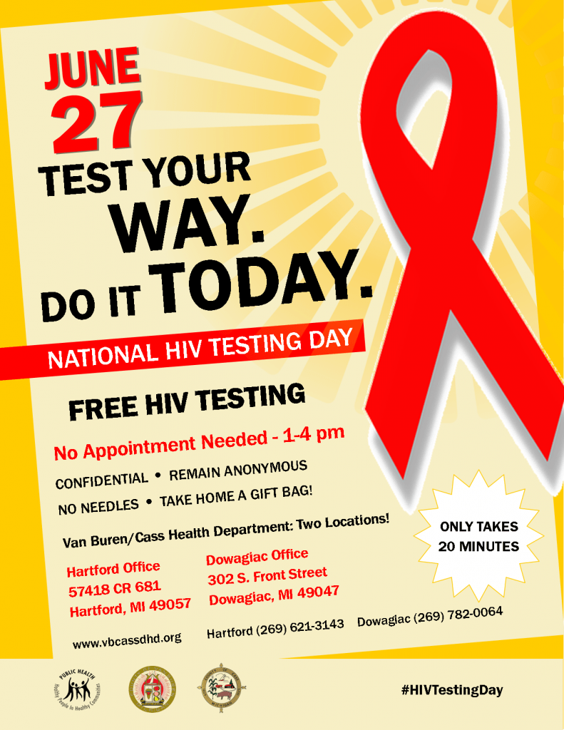 Free HIV Testing at the Health Department for National HIV Testing Day