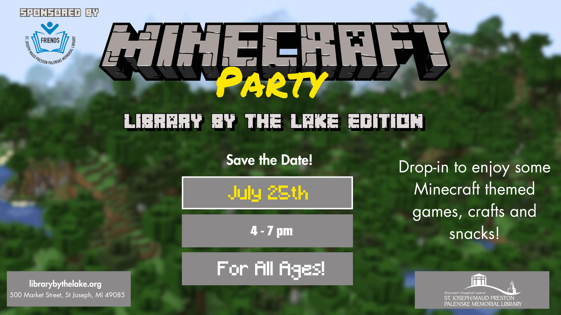 All-Ages MINECRAFT Party *** Time Changed to 4pm-7pm *** | Town Crier Wire